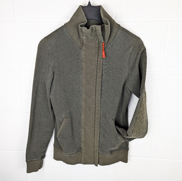 Rare Vintage Lululemon Slalom Jacket Military Green Quilted Patches Herringbone - Picture 7 of 11